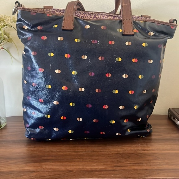 Fossil Black Tote with Multicolor Pattern - Picture 4 of 12